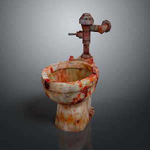 Toilet toilet flush toilet paper toilet brush 3d model