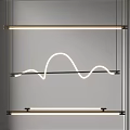 Modern Curved Neon Chandelier With Metal Frame And Soft Illuminating Light Design