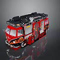 Stylish Red Food Truck with Flame Design Serving Delicious Mobile Food