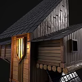 Unique Multi Level Wooden Houses With Sloped Roofs And Stone Base