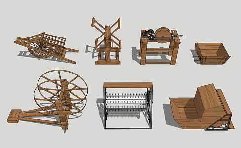 modern farm tools 3d model