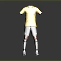 Yellow Soccer Jersey Gray Shorts And White Sports Shoes Uniform Set