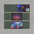 Three Electronic Device Screens Showing Various Interfaces With App Icons And Designs 3d model