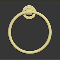 Golden Brass Towel Ring Modern Design Bathroom Accessory With Shiny Finish