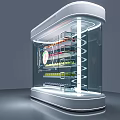 Transparent Commercial Display Equipment With Layered Shelves And Illuminated Interior