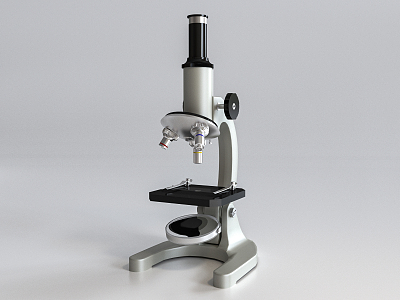 modern microscope 3d model