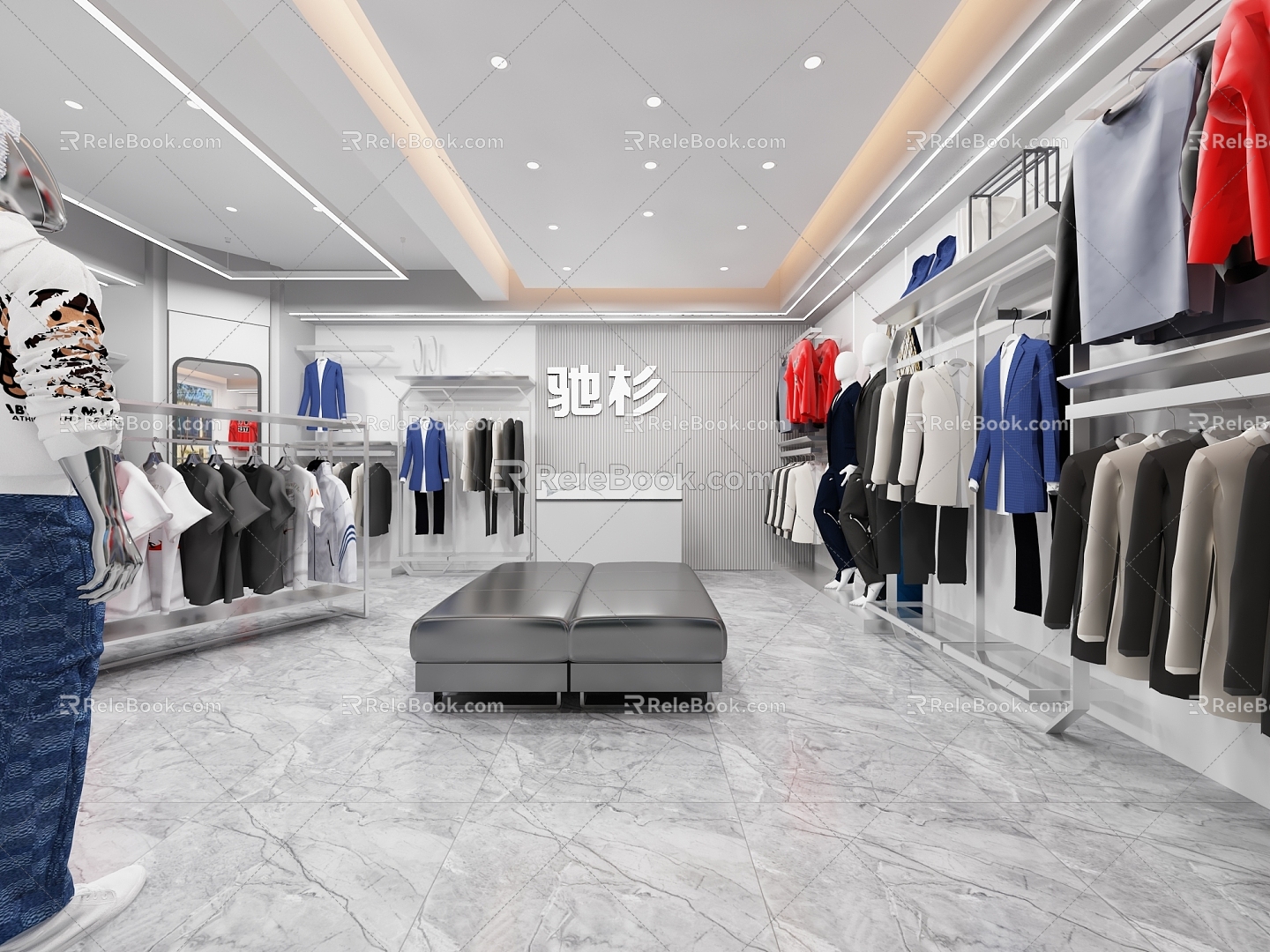 Men's clothing door head men's clothing store 3d model