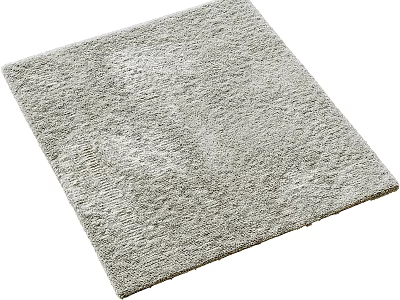 Light Gray Square Rug Plush Textured for Living Room Home Decor 3d model