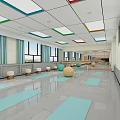 Spacious Bright Fitness Studio With Yoga Mats Exercise Balls And Large Windows