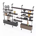 Open shelf bookcase display rack 3d model