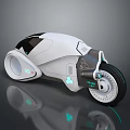 Futuristic White Black Motorcycle With Sleek Aerodynamic Design And LED Lights
