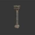 Vintage Style Stone Column Decorative Architectural Element With Textured Surface And Classic Design 3d model
