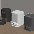 Smart Trash Cans In Black White Gray And Robot Vacuum For Home Cleaning