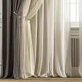 Elegant Home Curtains With Sheer Layers Brown And Beige Tones For Window Light