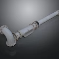 Industrial Metal Pipe Assembly With Flanges And Bolted Connections
