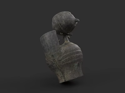 Traditional Handcrafted Ceramic Vessel With Intricate Carvings And Unique Shape 3d model