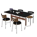Modern Dining Table and Chair Set with Wooden Legs and Comfortable Padded Seats