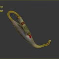 Durable Iridescent Metal Fishing Hook With Modern Curved Shape And Shiny Surface