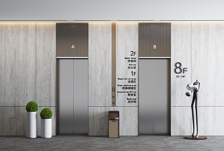 Elevator hall 3d model