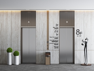 Elevator hall 3d model