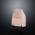 Pink High Waist Short Skirt With Side Lace Up Eyelet Details