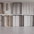 Various Doors And Cabinets With Different Styles Colors And Designs Neatly Arranged In Showroom