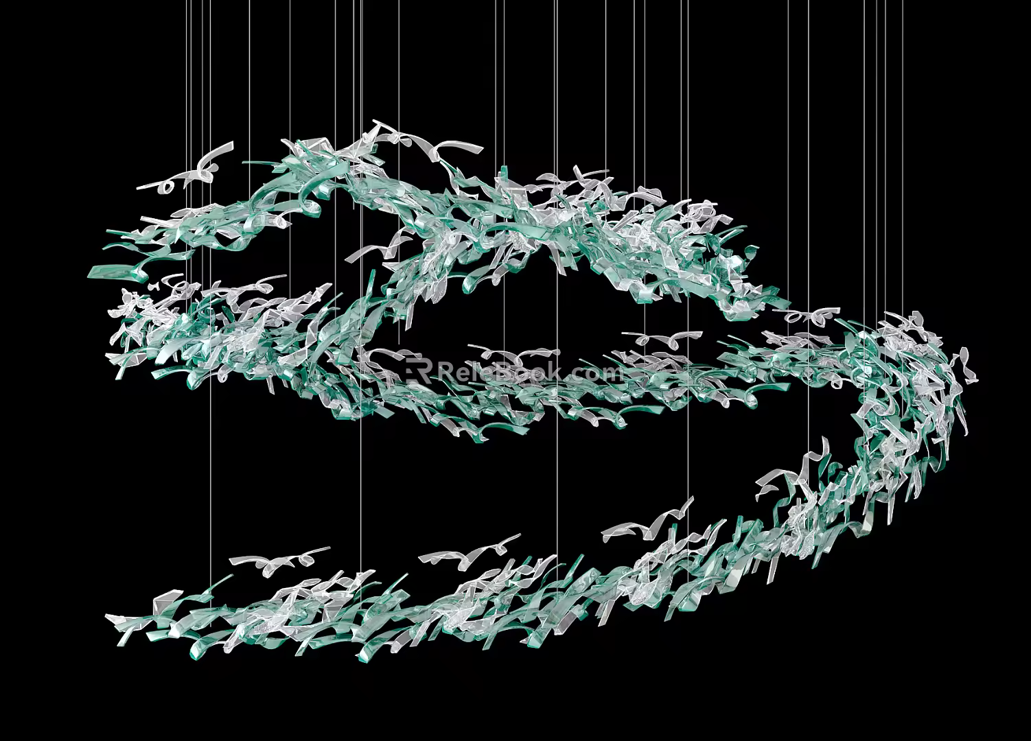 Modern Crystal Chandelier Large Art Crystal Lamp 3d model