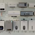 Various Wall Mounted Water Heaters And Air Conditioners As Daily Electrical Appliances