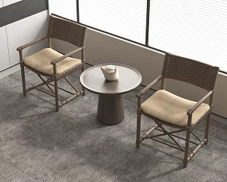 Modern Rattan Chair Outdoor Table and Chair Combination Outdoor Chair Leisure Chair 3d model