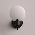 Modern Wall Lamps With White Spherical Shades And Gold Black Bases Design