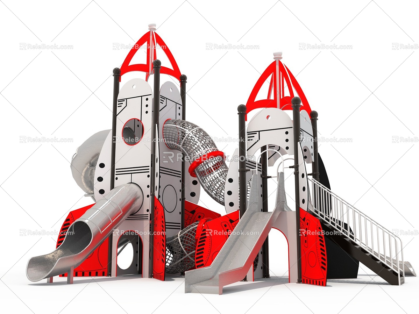 Children slide PE slide outdoor slide amusement equipment 3d model