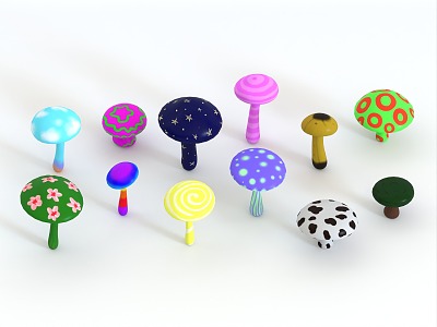 Modern Mushroom White Mushroom Mongolian Mushroom Fungus Food Fruit Vegetable Fungus Vegetable Food 3d model