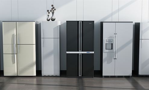 Modern refrigerator home appliance refrigerator combination 3d model