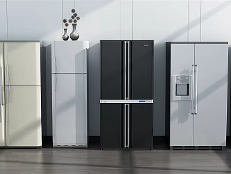 Modern refrigerator home appliance refrigerator combination 3d model