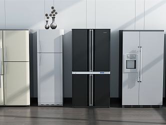 Modern refrigerator home appliance refrigerator combination 3d model