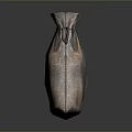 Cotton Linen Storage Bag With Drawstring Closure And Checkered Pattern