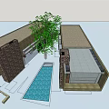 Modern Detached Villa With Wooden Exterior Large Windows Swimming Pool And Outdoor Furniture