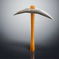 Traditional Agricultural Sickle With Sharp Metal Blade And Wooden Handle For Farming