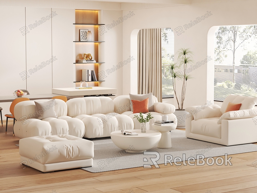 Modern Cream Style Living Room model