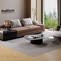 Modern Luxury Leather Sofa And Coffee Table Combination For Cozy Home Living Room Interiors