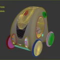 Futuristic Silver Compact Car With Transparent Top And Unique Wheel Design