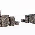 Stone and Wood Blocks of Various Sizes Arranged in Decorative Formation
