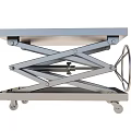 Hydraulic Mobile Scissor Lift Table With Metal Frame And Flat Top Surface