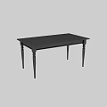 Elegant Black Solid Wooden Dining Table With Retro Turned Legs For Home Dining Space