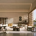 Japanese Modern Living Room Interior Design With Wooden Sliding Doors Minimalist Sofa And Natural Light