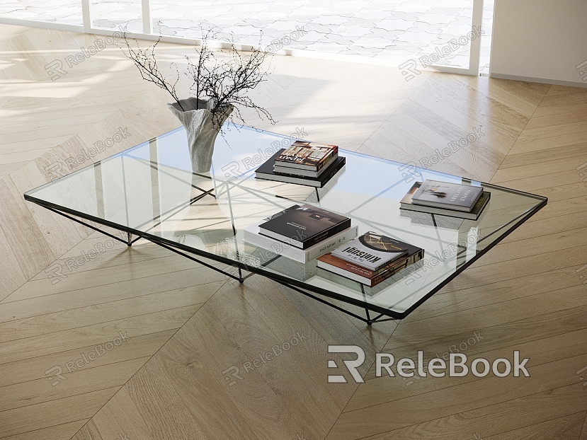 Modern Living Room Coffee Table Glass Coffee Table Square Coffee Table Art Coffee Table model