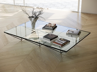 Modern Living Room Coffee Table Glass Coffee Table Square Coffee Table Art Coffee Table 3d model