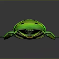 Vibrant Green Beetle with Glossy Shell and Black Spots Displaying Shiny Body on Dark Background