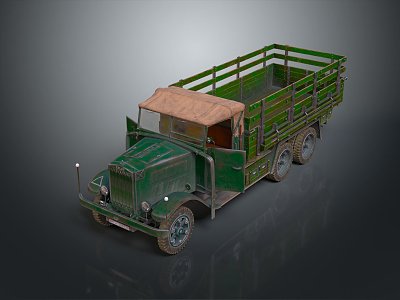 Modern Military Truck World War II Truck Military Card Military Transporter 3d model