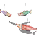 Chinese lantern fish lamp 3d model